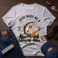thumbnail image 3 of Jollimate Jesus Made Me A Fisher of Man Shirt, Christian Men Fishing Graphic Tee, Cool Retro Scripture Men's T-Shirt, 3 of 6