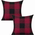 thumbnail image 1 of HAYAN 16x16 Set of 2 Red and Black Buffalo Plaid Throw Pillow Covers Farmhouse Christmas Check Decorative Cushion Cases Rustic Retro Home Decor for Couch Bed Sofa, 1 of 1