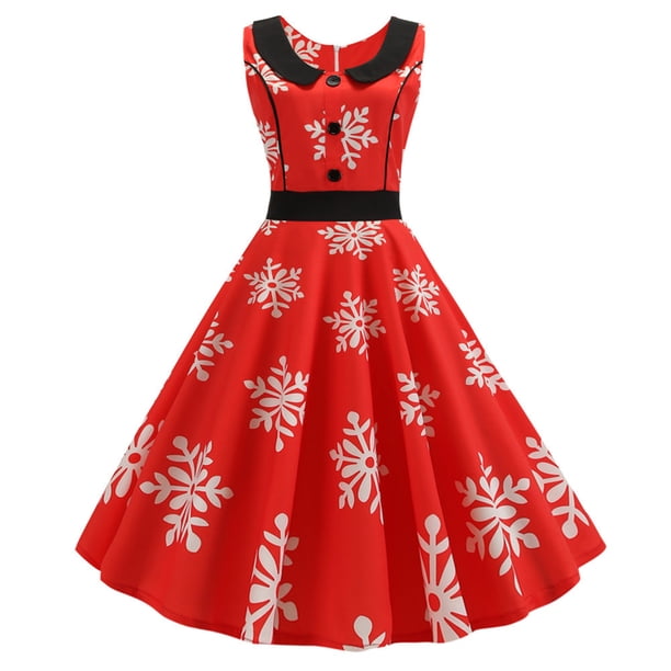 Puntoco Vestidos Mujer Verano Moda Mujer Corte Contraste Cuello Alto Lunares Vestido Grande