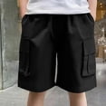 thumbnail image 7 of Miluxas Boys Cargo Shorts Hip Hop Cargo Pants Shorts Loose Fit Shorts Streetwear Black 9-10 Years, 7 of 7