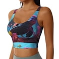 thumbnail image 2 of Daiia Lively Cute Turtle Printed Women's Sports Bra, Breathable Activewear Bra with U-Back Design and Removable Pads, Comfortable and Supportive for Yoga, Workout-X-Large, 2 of 8