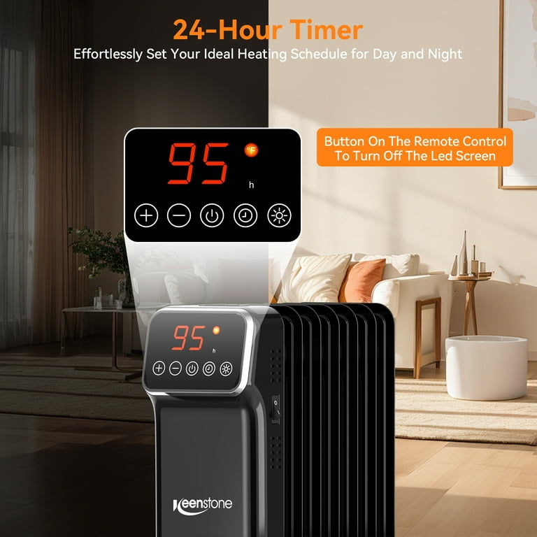 VECUKTY 1500W Oil Radiator Heater, Electric Oil Filled Space