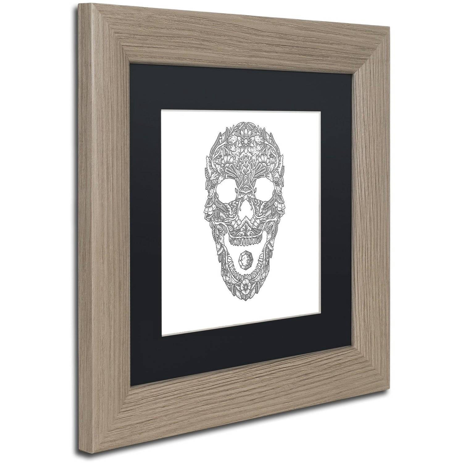 Trademark Fine Art "Forest Skull" Canvas Art by Filippo Cardu, Black Matte, Birch Frame
