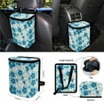 thumbnail image 4 of Xixirimido White Blue Cherry Blossom Pattern Car Seat Covers 15Pcs Full Set Car Steering Wheel Cover Seat Belt Cover Trash Bin Air Vent Storage Box Rear View Mirror Car Cup Holder Keychain, 4 of 7
