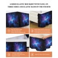 thumbnail image 5 of Starry Sky Bed Skirt King Size 18" Drop Dark Blue and Purple Space Stars Mystery Universe Ruffled Wrap Around Bed Skirts Adjustable Elastic Bedskirt Dust Ruffle for King Size Bed, 5 of 7