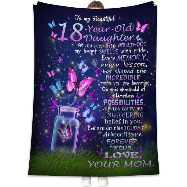 LHSHID 18th Birthday Gifts for Girls Gifts for 18 Year Old Girl 18 Year Old Girl Birthday Gifts Blanket 18 Birthday Gifts for Girls 18th Birthday Gifts Daughter Birthday Gift 50x60in