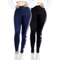 thumbnail image 1 of Set De 2 Leggings Casual o Deportivos Unitalla De Cintura Alta De Mujer En Color Sólido, 1 of 5