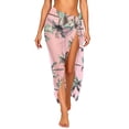 thumbnail image 5 of Women Beach Cover Up Sarong Pareo Wraps Bikini Bathing Suit Swimwear Coverups Vacation Hawaiian Outfits, Pink|Tree, 5 of 7