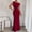 #009-Wine, variant on TaTaai Women's Solid Color Sleeveless Off-Shoulder Fishtail Dress with Slim Fit, Elegant Design, and Mermaid Hem Gift