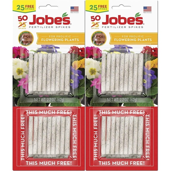 Jobe's 05231T Flowering Plant Fertilizer Spikes 10-10-4, Multicolor - 2 Pack