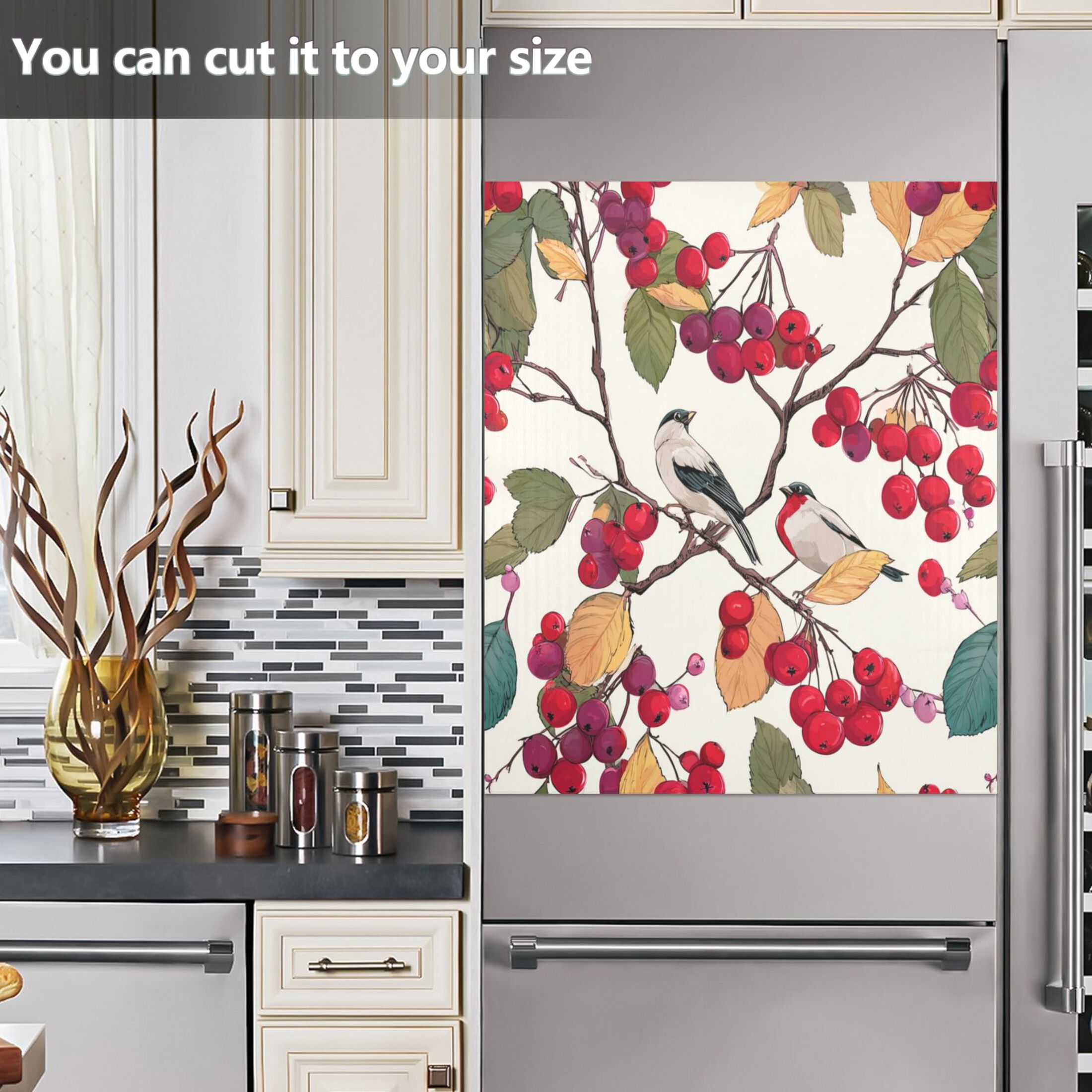 IAUYY Magnetic Decorative -23x26 Inch,Removable DIY Art for Dishwasher Refrigerator and Other Metal Surfaces,Birds on The Branches
