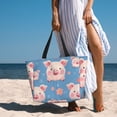 thumbnail image 6 of Kdxio Cute Pig Flowers for Beach Bag for Women Large Beach Tote Bag Waterproof Sandproof Swim Bag with Zipper Pockets Beach Vacation Travel, 6 of 7