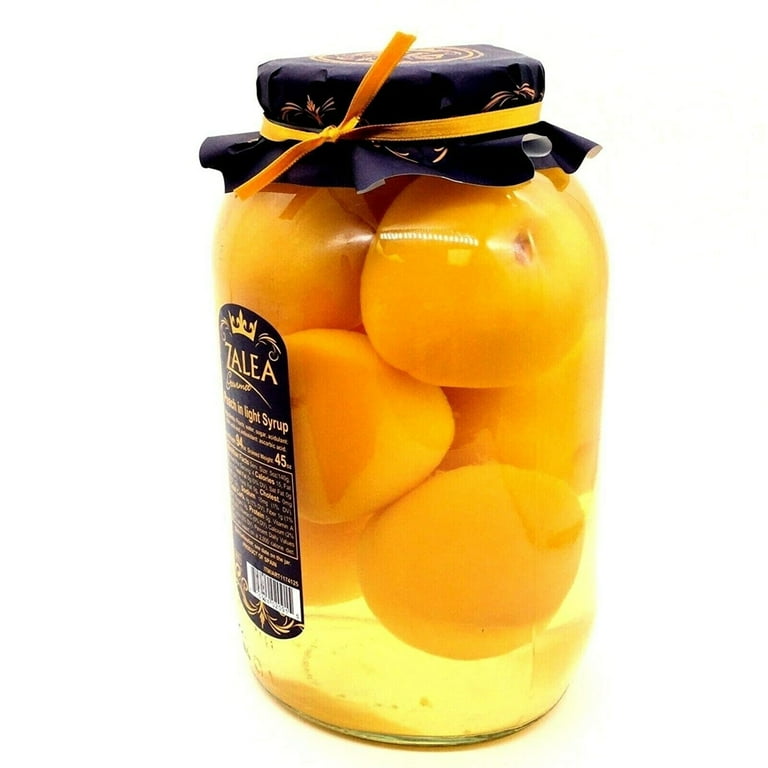 Zalea Gourmet Whole Peaches in Light Syrup, 94 Ounce Jar, Canned