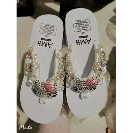 

liaozhi Sanrio Y2k Hello Kitty Soft Flip Flop Sandals Beach Slides Shoes Women Cute Casual High Platform Slipper Ladies Birthday Gift