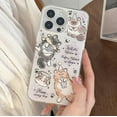thumbnail image 3 of Cute Playing Cat Graffito Letters Soft Phone Case Compatible with iPhone Case (White,iPhone 12 Pro Max), 3 of 6