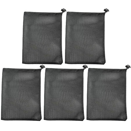 LULULION Wear-Resistant Black Mesh Bag for Daily Use Easy to Clean 5Pcs
