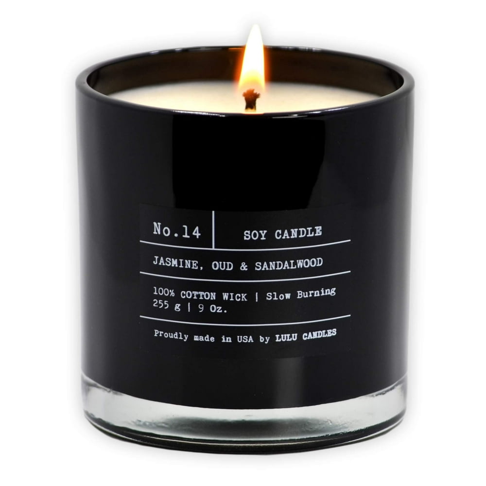 Lulu Candles Jasmine, Oud & Sandalwood Luxury Scented Soy Jar