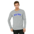 thumbnail image 2 of Daxton Retro New York Arch Font Long Sleeves T Shirt Soft Medium Weight Cotton, 2Pk Hgray Royal White Red, XS, 2 of 5