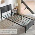 thumbnail image 5 of VECELO Twin Size Metal Platform Bed Frame, Modern Upholstered Tufted Headboard and Footboard, No Box Spring Needed, Gray, 5 of 8