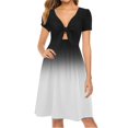 thumbnail image 4 of Vestido de verano con lazo de manga corta con cuello en V de moda casual para mujer Vestidos estampados de verano Pompotops ghjkhdj14298, 4 of 5