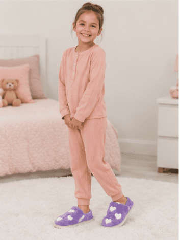 Walmart Girl's Mom and Me Family Matching Slippers, Sizes 1-2