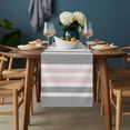 thumbnail image 2 of Pink Grey Stripes Table Runner - 90 Inch Long, Kitchen Dining Table Runner Dresser Scarves, Simple Striped Lines Minimalist Modern Farmhouse Decor for Coffee Tables Wedding Party Banquet, 2 of 8