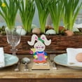 thumbnail image 6 of CoreLiving Wooden Easter Bunny Tiered Tray Decor Sign Rustic Farmhouse Rabbit Table Art Spring Hydrangea Accent for Home Indoor Mantle Decoration, 6 of 9