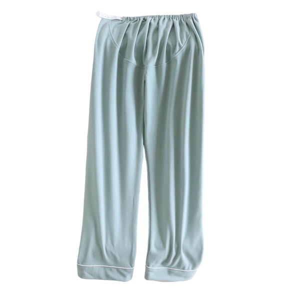 qelini Maternity Pants for Women Plus Size Elastic Waist Pants Solid Wide Leg Loungewear Pants Winter Warm PJs Bottoms