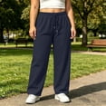 thumbnail image 6 of ClodeEU Women's Plus Size Elastic Waist Drawstring Sweatpants with Pockets ,Solid Color Casual Athletic Pants Navy,Women's Plus XXXXL, 6 of 9