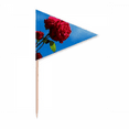 thumbnail image 1 of blue sky red roses green  Toothpick Triangle Cupcake Toppers Flag, 1 of 3