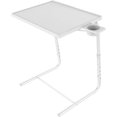 thumbnail image 1 of Table Ajustable pour Téléviseur - Table Pliante Multifonctionnelle avec 6 Hauteurs et 3 Angles d'Inclinaison - Idéale pour Lit et Canapé - Blanc (1 Pack), 1 of 1