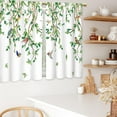 thumbnail image 3 of Green Leaves Hummingbird Kitchen Curtains Spring Eucalyptus Sage Green Bathroom Curtains Window Treatment Drape Tier Botanical Plant Cafe Small Bedroom Short French Door Curtains 28x40 Inch, 3 of 8