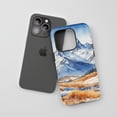 thumbnail image 6 of Snowy Mountain Landscape For All iPhone Series Protective Phone Case Watercolor Art Blue White Brown, 6 of 7