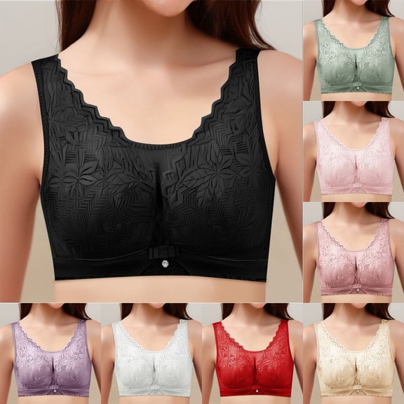Gymayou Wire-Free Minimizer Bra for Full Figure Women Thin Breathable Full Coverage Anti-Sagging Bra with Side Support Comfort Bras Beige L