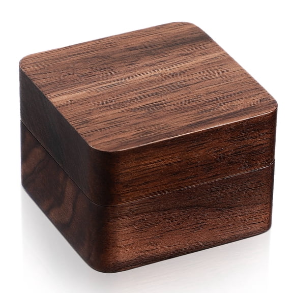 PTOOTP Wood Jewelry Display Box Square Black Organizer Case for Earrings Necklaces 1 Set