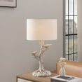 thumbnail image 1 of Vanity Art 21.65" Indoor White Table Lamp with Fabric Shade | Modern Farmhouse Bedside Lamp Natural Scenery Table Lamp for Bedroom, Living Room, Office, College Dorm MLT002TL-TR-WT, 1 of 4