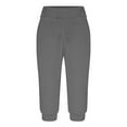 thumbnail image 5 of YI YI Womens Capri Sweatpants Casual Cropped Jogger Running Pants Lounge Loose Fit Drawstring Waist with Side Pockets XL Dark Gray, 5 of 7