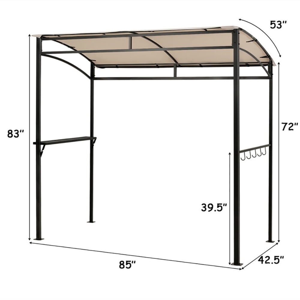 Aimee Lii 7 x 4.5 Feet Grill Gazebo Outdoor Patio Garden BBQ Canopy Shelter, Backyard Canopy Gazebo, Beige Aimee Lii 7 x 4.5 Feet Grill Gazebo Outdoor Patio Garden BBQ Canopy Shelter, Backyard Canopy Gazebo, Beige