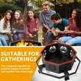 thumbnail image 2 of BAYUELSWU 43 Inch Octagonal Fire Pit, Outdoor Wood Burning Fire Pit, Large Heavy Duty Firepit with Fire Poker for Camping, Backyard, Patio (Black), 2 of 8