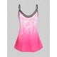 thumbnail image 2 of Top Fluida de Tirante Fino de Color Degradado con Texto Rosegal Camisetas sin mangas de talla grande, 2 of 5