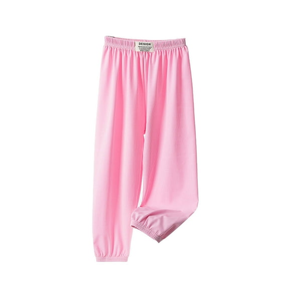 Edvintorg 2-10Years Solid Pants For Kids Girls Clearance Toddler Summer Baby Girls Clothes Fashion Cute Sweet Ice Silk Pants Trousers Girls Leggings