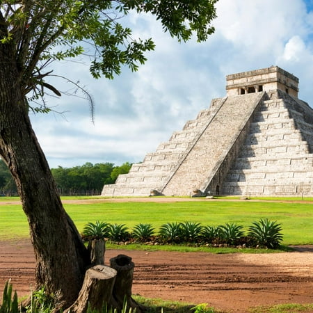 ¡Viva Mexico! Square Collection - El Castillo Pyramid - Chichen Itza XV Print Wall Art By Philippe