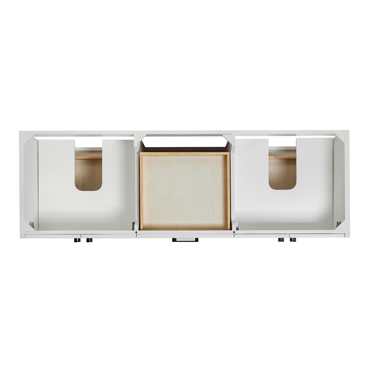 Ariel Kelly 66 Inch Double Rectangular Sink Bathroom Vanity With Carrara White Quartz Countertop 1.5 inch Edge In White