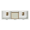 thumbnail image 5 of Ariel Kelly 66 Inch Double Rectangular Sink Bathroom Vanity With Carrara White Quartz Countertop 1.5 inch Edge In White, 5 of 6