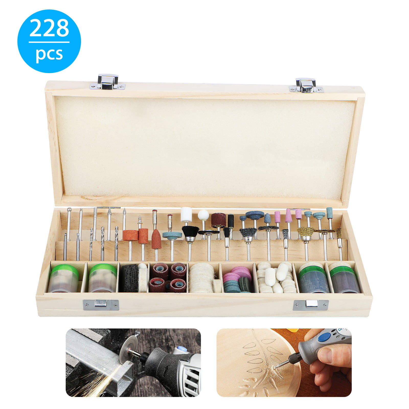 228-Piece Dremel Rotary Tool Accessories Kit Grinding Polishing Shank Craft Bits