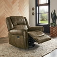 thumbnail image 3 of Weston Home Tippecanoe Polished Microfiber Nailhead Swivel Glider Recliner, Brown, 3 of 11