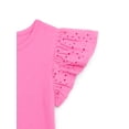 thumbnail image 3 of Wonder Nation Girls Eyelet Sleeve Top, Sizes 4-18 & Plus, 3 of 3