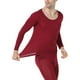 thumbnail image 1 of Guardurnaity Ropa interior térmica elástica de manga larga de cuello para invierno, ropa interior para dormir en casa y oficina, Tops cálidos, Ropa interior Vino rojo, 1 of 6