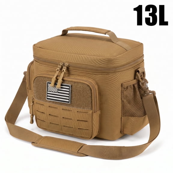 13L Lunch Box Leakproof Insulated Cooler Lunch Bag with MOLLE WebbingAdult Thermal Container for Camping Picnic Outdoor Use