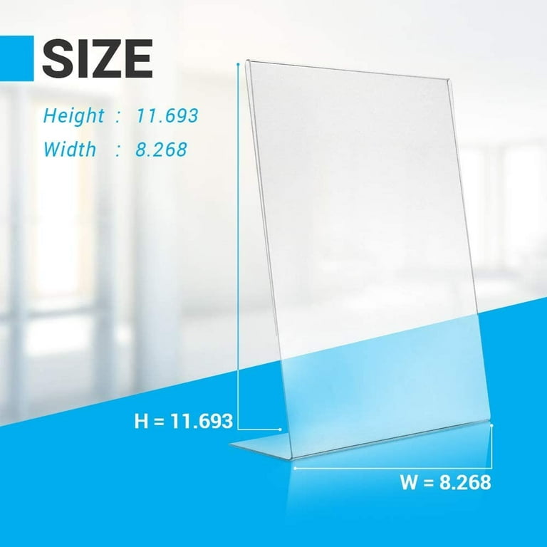 Clear Acrylic Sign Holder With Slant Back Design And - Temu